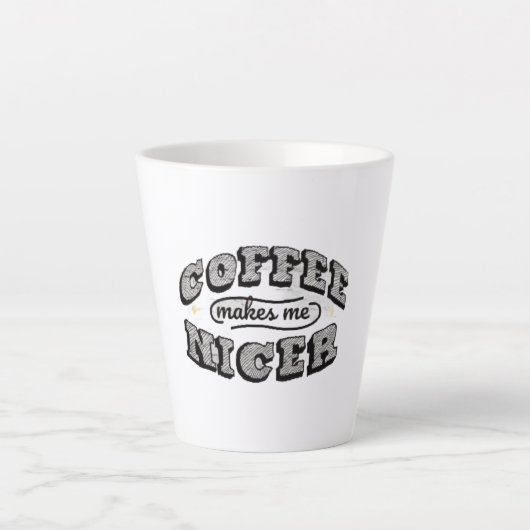 Grappige koffiemok - "Koffie maakt me aardiger" Latte Mok (Voorkant)