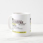 Grappige koffiemok met doktersrecept (Voorkant links)