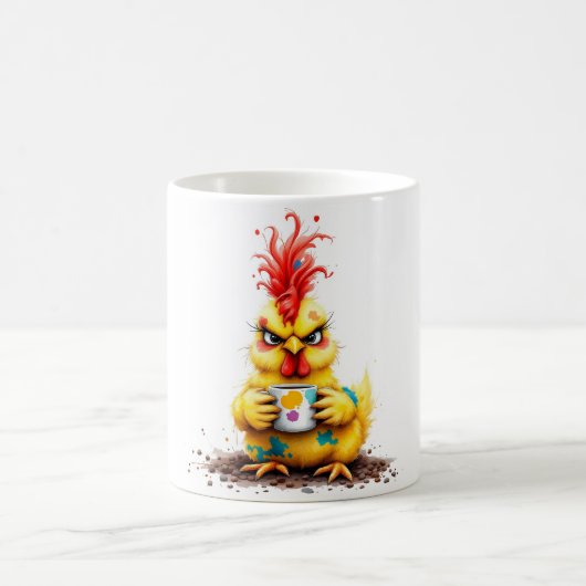 Grappige koffiemok met ontwerp van boze kip (Center)