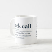 Grappige koffiemok met tekst 'Flock Call You Left  (Voorkant links)