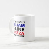 Grappige koffiemok voor mannen | naam- en monogram (Voorkant links)