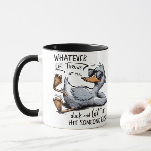 Grappige koffiemok - Wat het leven ook op je pad b Mok (Met donut)