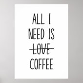 Grappige koffiequote eenvoudig minimalistisch poster (Voorkant)