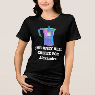 Grappige koffiesnob met eigen naam voor vrouwen De Tri-Blend Shirt