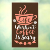 grappige koffiewinkel raamsticker (Vel 3)