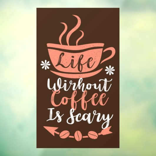 grappige koffiewinkel raamsticker (Vel 3)