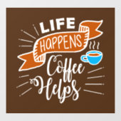 grappige koffiewinkel, woord art Window Cling Raamsticker (Vel)