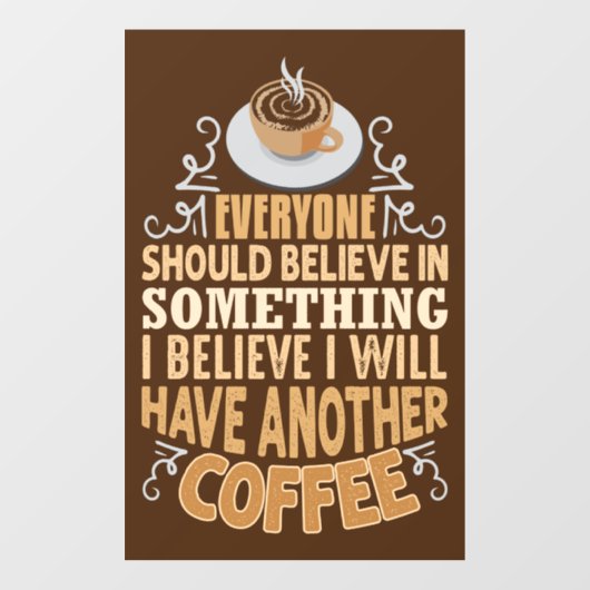 grappige koffiewinkel, woord art Window Cling Raamsticker (Vel)