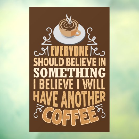 grappige koffiewinkel, woord art Window Cling Raamsticker (Vel 3)