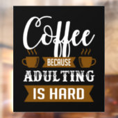 grappige koffiewinkel, woord art Window Cling Raamsticker (Vel 2)