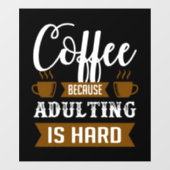 grappige koffiewinkel, woord art Window Cling Raamsticker (Vel)