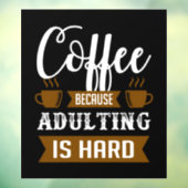 grappige koffiewinkel, woord art Window Cling Raamsticker (Vel 3)