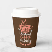 grappige koffiewoordkunst papieren bekers (Voorkant)