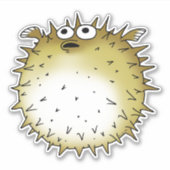 Grappige kogelvis cartoon sticker (Voorkant)