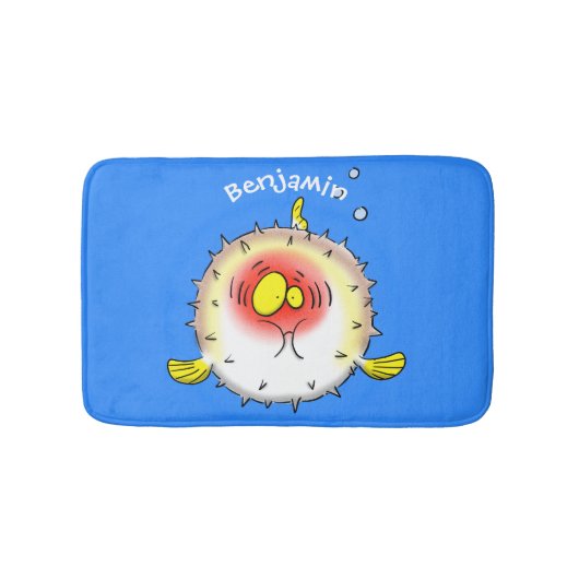 Grappige kogelvis egelvis cartoon badmat (Voorkant)