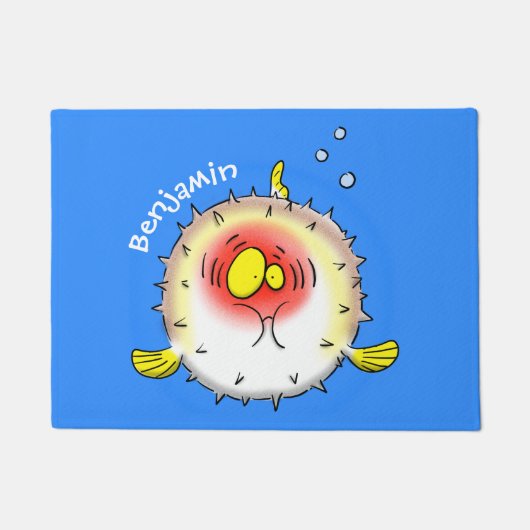 Grappige kogelvis egelvis cartoon deurmat (Voorkant)