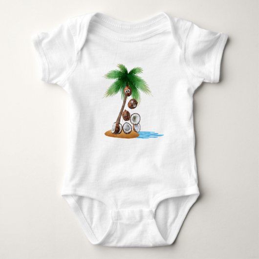 Grappige Kokosnoot Chaos - Humoristische Palm Tree Romper (Voorkant)