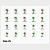 Grappige Kokosnoot Chaos - Humoristische Palm Tree Ronde Sticker (Vel)