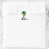 Grappige Kokosnoot Chaos - Humoristische Palm Tree Ronde Sticker (Tas)