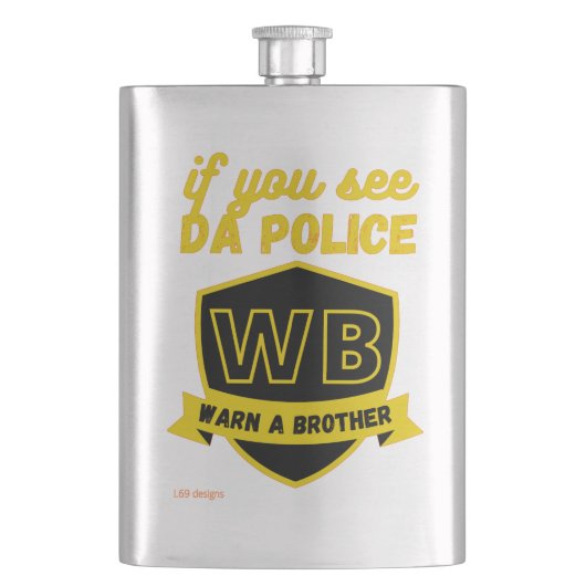 grappige kolf "WARN A BRO..." Flacon (Voorkant)