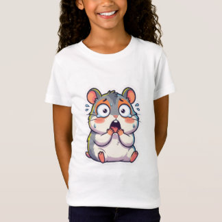 Grappige komisch paniekerige geschokte hamster mem t-shirt