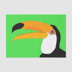 Grappige komische cartoon Toucan vogelglimlach Tissuepapier