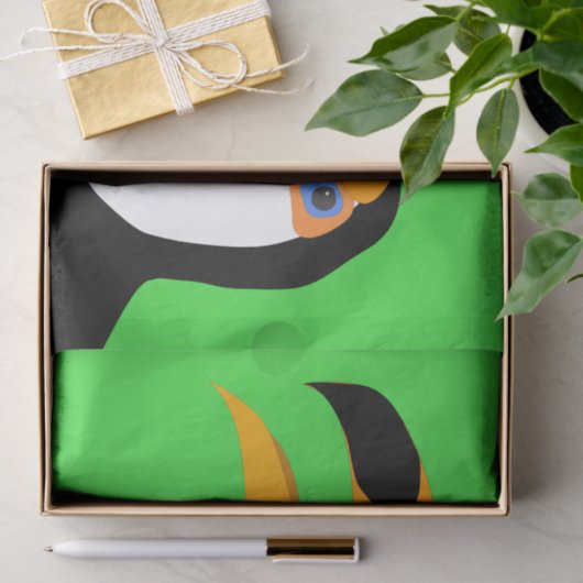 Grappige komische cartoon Toucan vogelglimlach Tissuepapier (Geschenk)