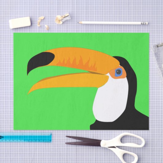Grappige komische cartoon Toucan vogelglimlach Tissuepapier (Craft)