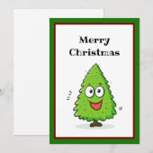 Grappige komische cool minimalistische moderne ker feestdagenkaart (Voorkant / Achterkant)