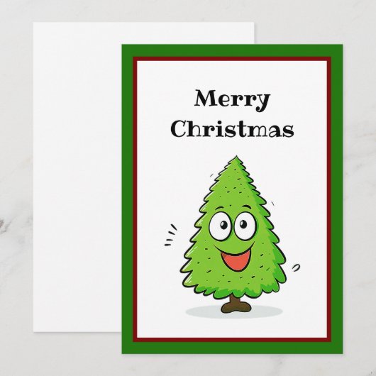 Grappige komische cool minimalistische moderne ker feestdagenkaart (Voorkant / Achterkant)