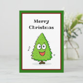 Grappige komische cool minimalistische moderne ker feestdagenkaart (Staand voorkant)