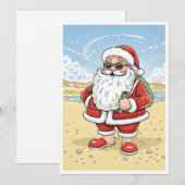 Grappige komische kerstman vrolijk kerstfeest feestdagenkaart (Voorkant / Achterkant)