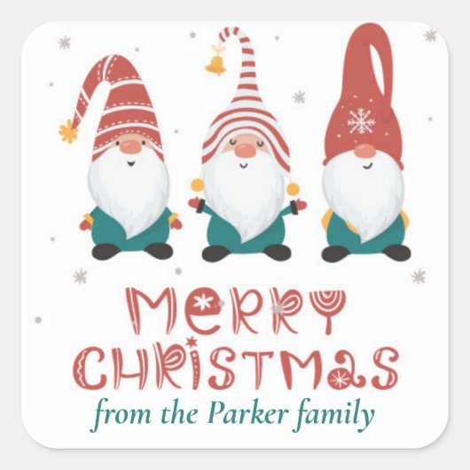 Grappige komische magneten kerst vierkante sticker (Voorkant)