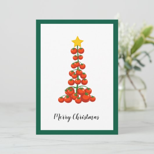 Grappige komische minimalistische moderne veganist feestdagenkaart (Staand voorkant)