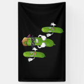 Grappige Komkommer Augurk Dansend Voedsel Spandoek (Verticaal)