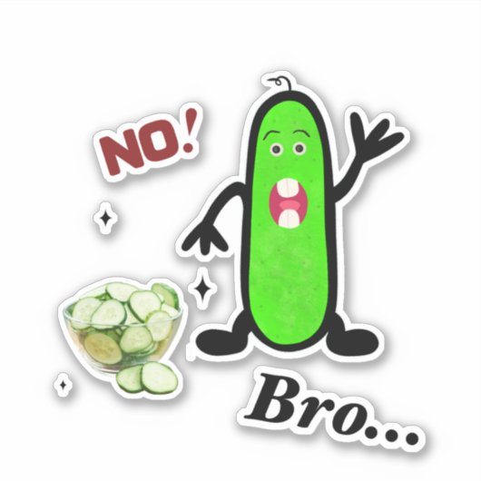Grappige komkommer sticker (Voorkant)