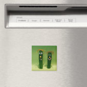 Grappige Komkommers Vierkante Magneet (Insitu (Vaatwasser))
