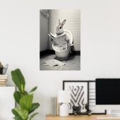 Grappige Konijn Badkamer Print Konijn Leest (Thuiskantoor)
