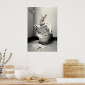 Grappige Konijn Badkamer Print Konijn Leest (Keuken)