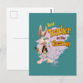 Grappige Konijn Beste Leraar in het Klaslokaal Briefkaart (Voorkant / Achterkant)
