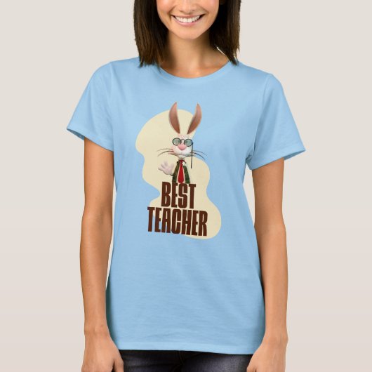 Grappige Konijn Beste Leraar T-shirt (Voorkant)
