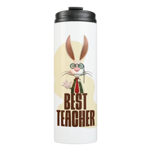 Grappige Konijn Beste Leraar Thermosbeker (Voorkant)