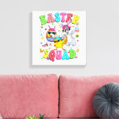 Grappige Konijn Ei Kuiken Paas Squad Dag Heren Canvas Afdruk (Insitu (Woonkamer))