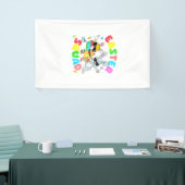 Grappige Konijn Ei Kuiken Paas Team Dag Mannen Spandoek (Beurs)