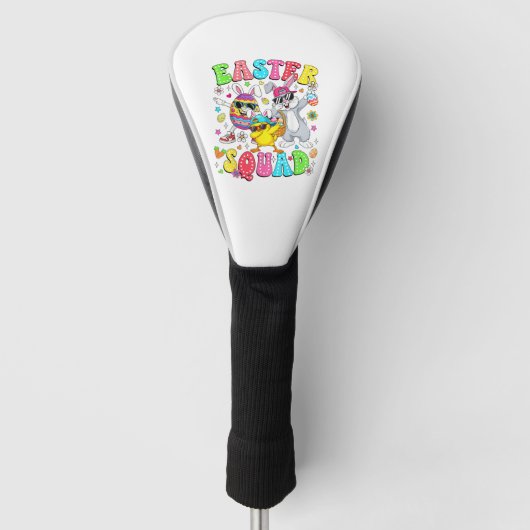 Grappige Konijn Ei Kuiken Paasploeg Dag Mannen Golfheadcover (Voorkant)