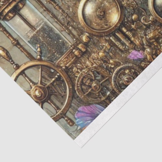 Grappige Konijn Gotische Steampunk Decoupage Tissuepapier (Detail)