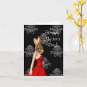 Grappige konijn karakter moederdag kaart (Gele Bloem)