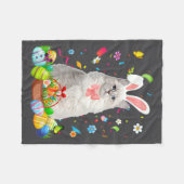 Grappige Konijn Knuffelkat Pasen Ei Fleece Deken (Voorkant (Horizontaal))