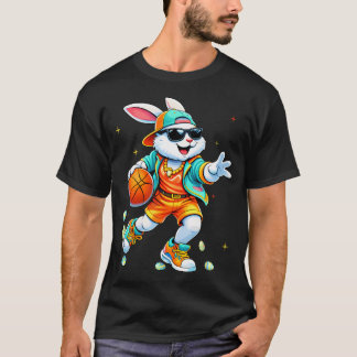 Grappige Konijn Konijn Basketbal Pasen Mannen Jong T-shirt