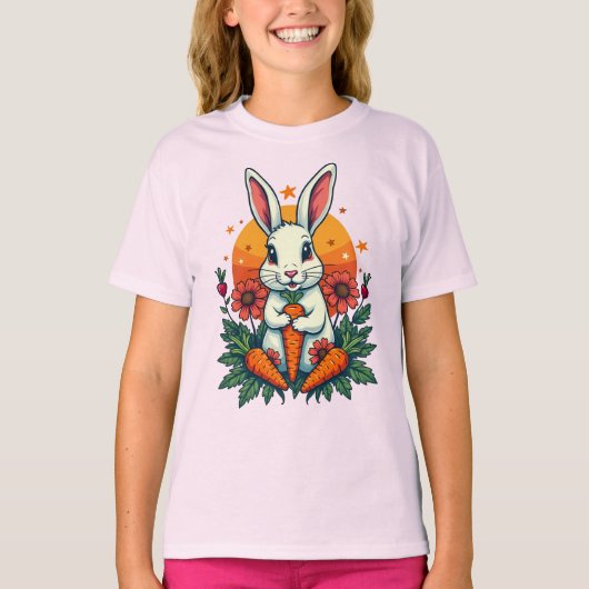 Grappige Konijn Lover Spring Retro T-shirt (Voorkant)